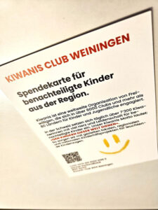 Kiwanis Club Weiningen Spendekarte für guten Zweck